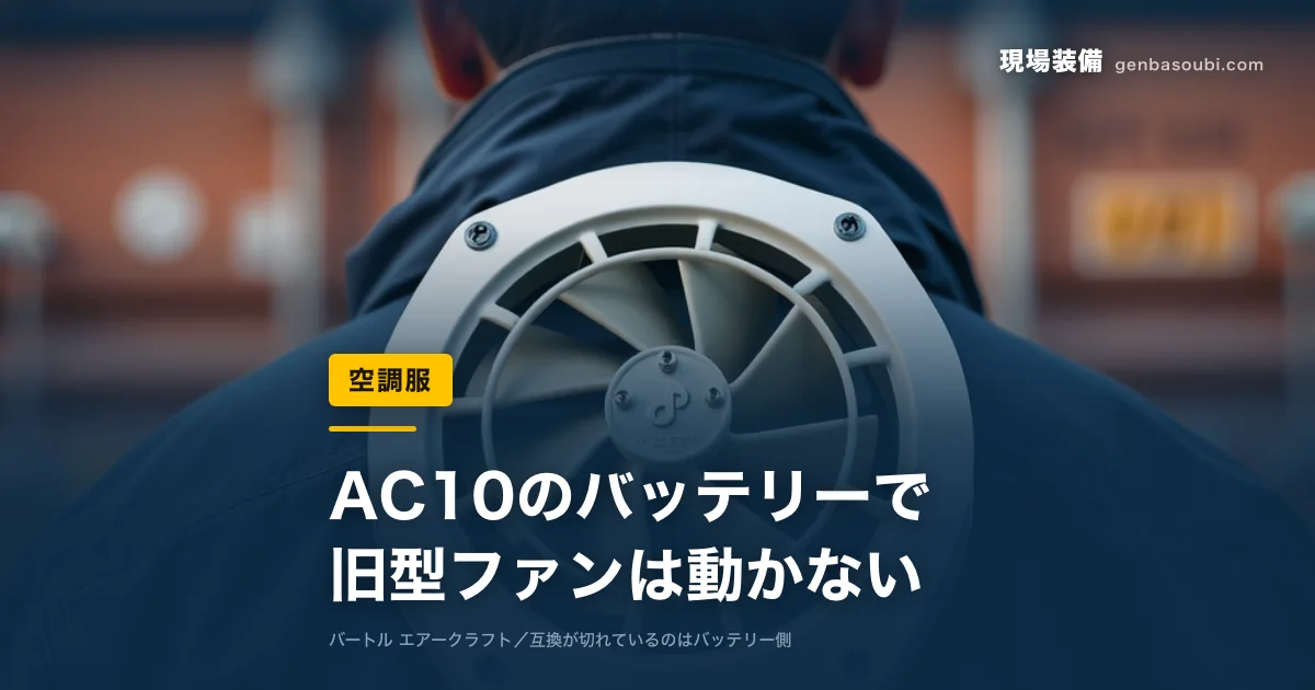 空調服｜AC10のバッテリーで、旧型ファンは動かない